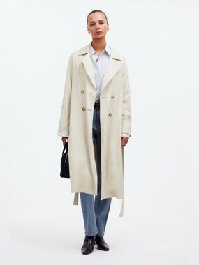 Madewell Belted Trench Coat in Drapey Twill